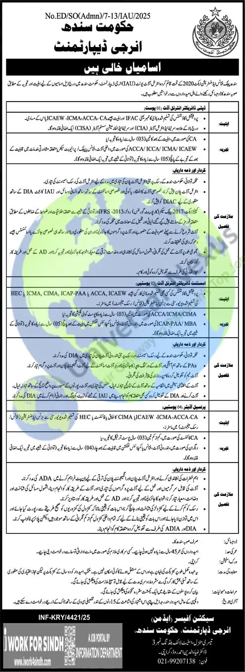 Energy Department Sindh Jobs December 2025 – Apply Now Advertisement