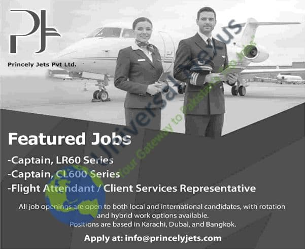 Princely Jets Jobs Dec 2025 Captains & Flight Attendants Advertisement