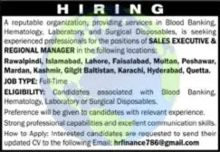 Sales Executive & Regional Manager Jobs December 2025 Advertisement