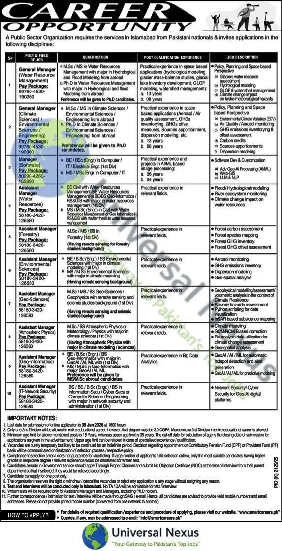 SUPARCO Jobs December 2025 – Apply Online via smartcareers.pk Advertisement