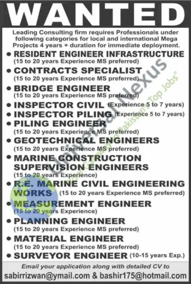 Leading Consulting Firm Jobs 2026 Engineering Professionals Advertisement
