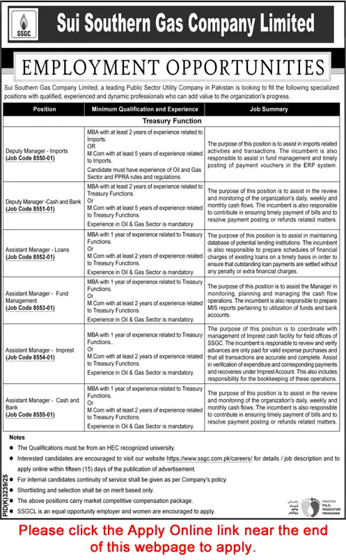 SSGC Manager Jobs 2026 Latest Government Job April 2026 – Exciting Opportunities Advertisement