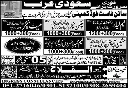 Machine Operator Jobs Saudi Arabia 2026 Latest Urgent Hiring May 2026 – Sign Fast Food Company Advertisement