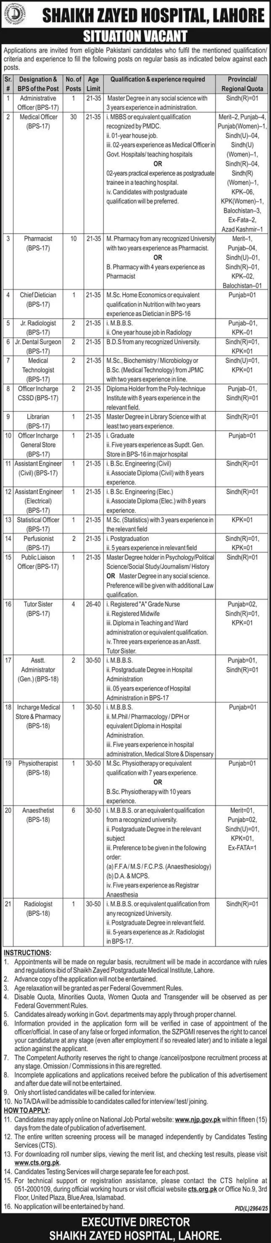 Medical Officer Jobs Lahore 2026 Latest Government Job May 2026 Advertisement