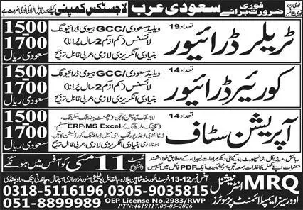MRQ International Jobs Rawalpindi 2026 Latest Walk-in May 2026 Advertisement