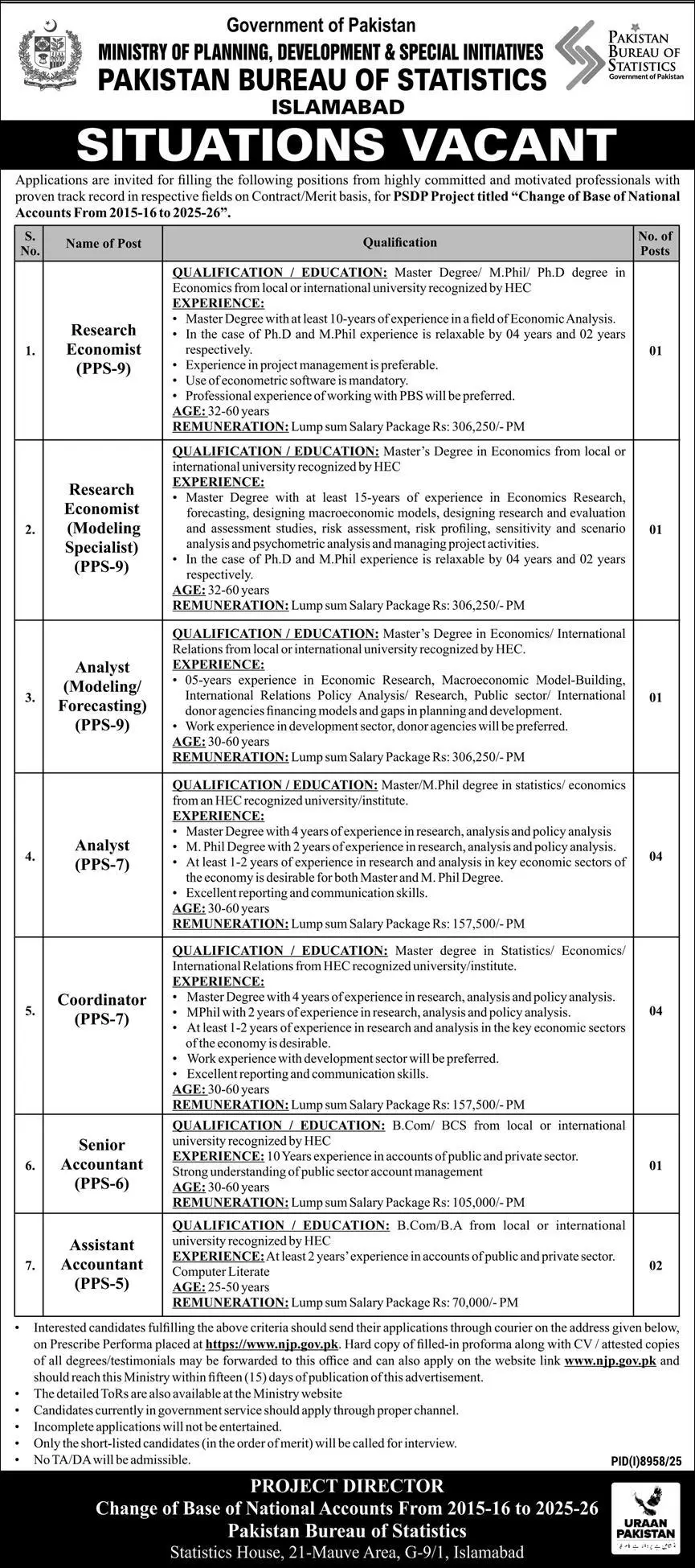 Pakistan Bureau of Statistics Jobs 2026 Latest Complete Guide Advertisement