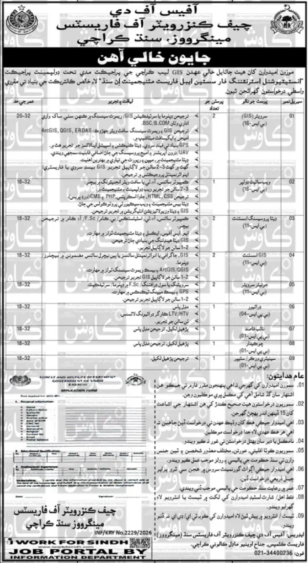 Conservator of Forests Jobs Karachi 2026 Latest Complete Guide Advertisement