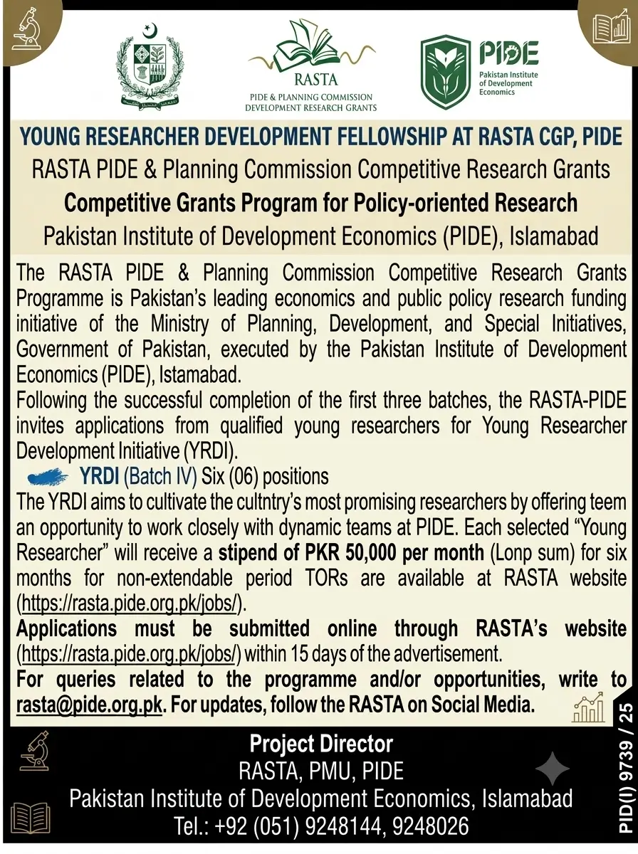 PIDE Islamabad Jobs 2026 Latest Apply Online Government Job Advertisement
