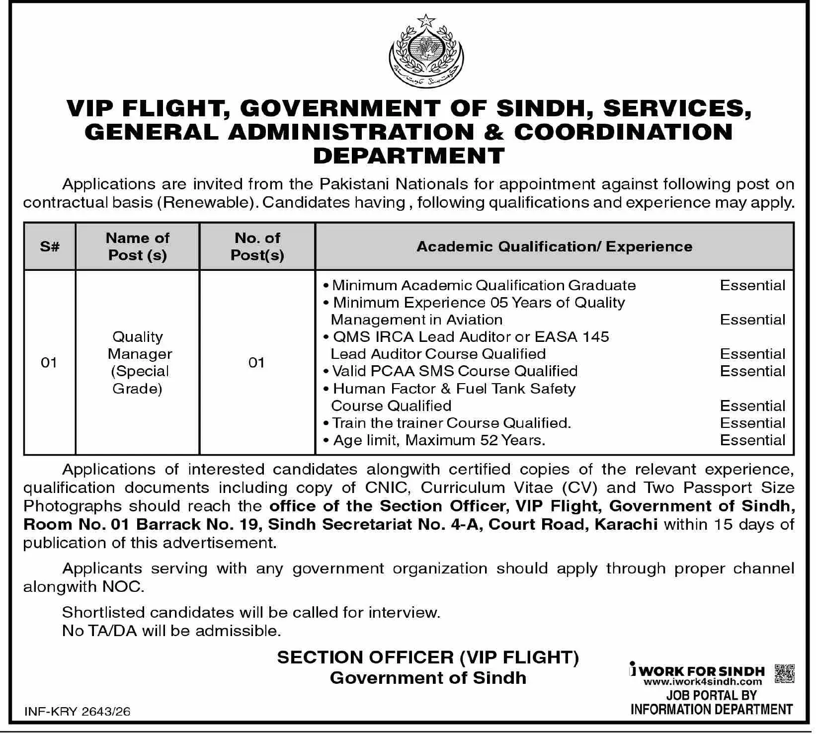 SGA&CD Jobs Karachi 2026 | Dawn Advertisement
